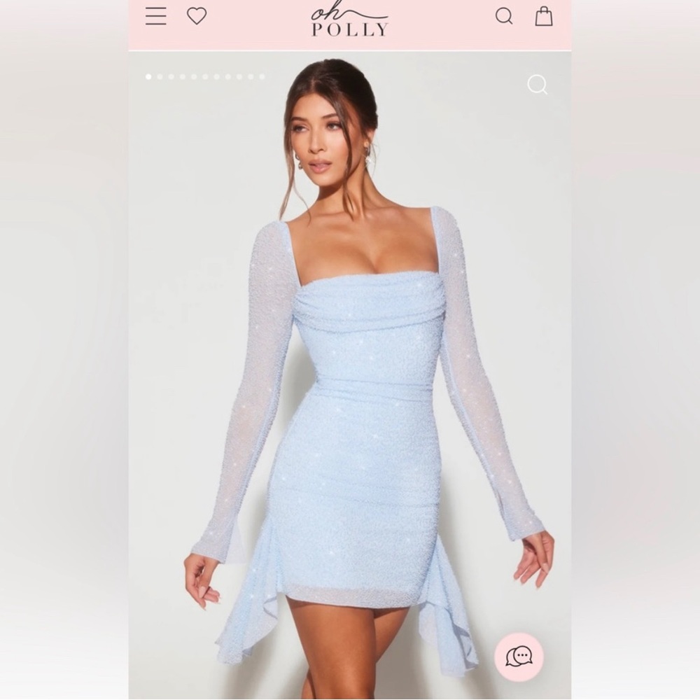 Oh Polly homecoming dress long sleeve embellished
